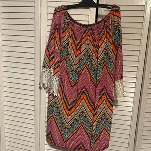Colorful Chevron Long Sleeve Dress